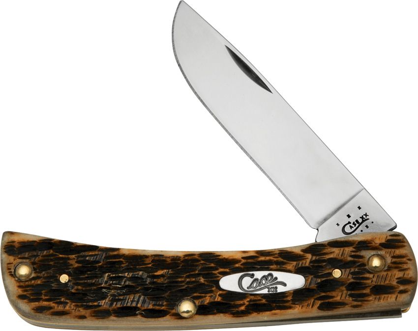 Case xx Amber Bone Peach Seed Jig Sod Buster Jr