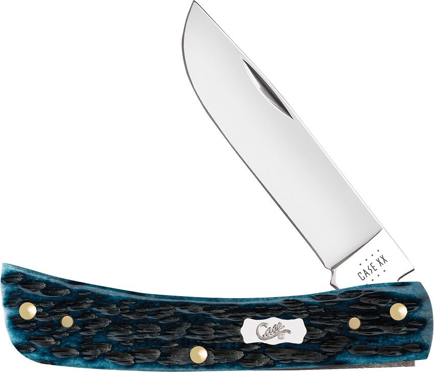 Case xx Pocket Worn Mediterranean Blue Bone Peach Seed Jig Sod Buster Jr